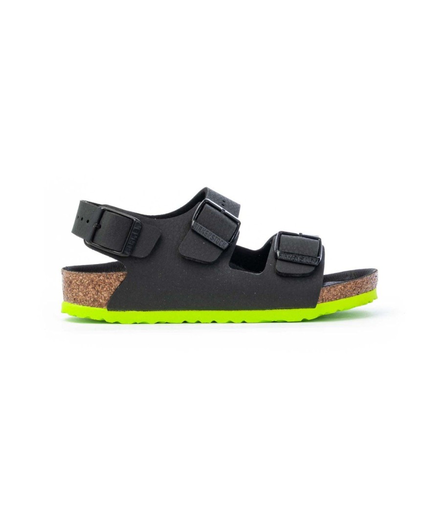 Junior BIRKENSTOCK | Birkenstock Milano 1022129 Kids Desert Soil Lime Black