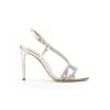 Donna NINALILOU | Ninalilou 321019 Sandalo Gioiello Strass Leone Shoes Platino