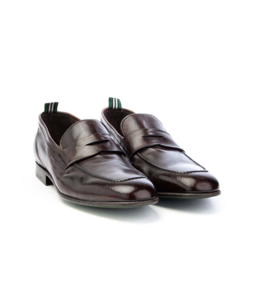 Uomo GREEN GEORGE | Green George 2000Gg Mocassino Vitello Lavato Leone Shoes Testa Di Moro