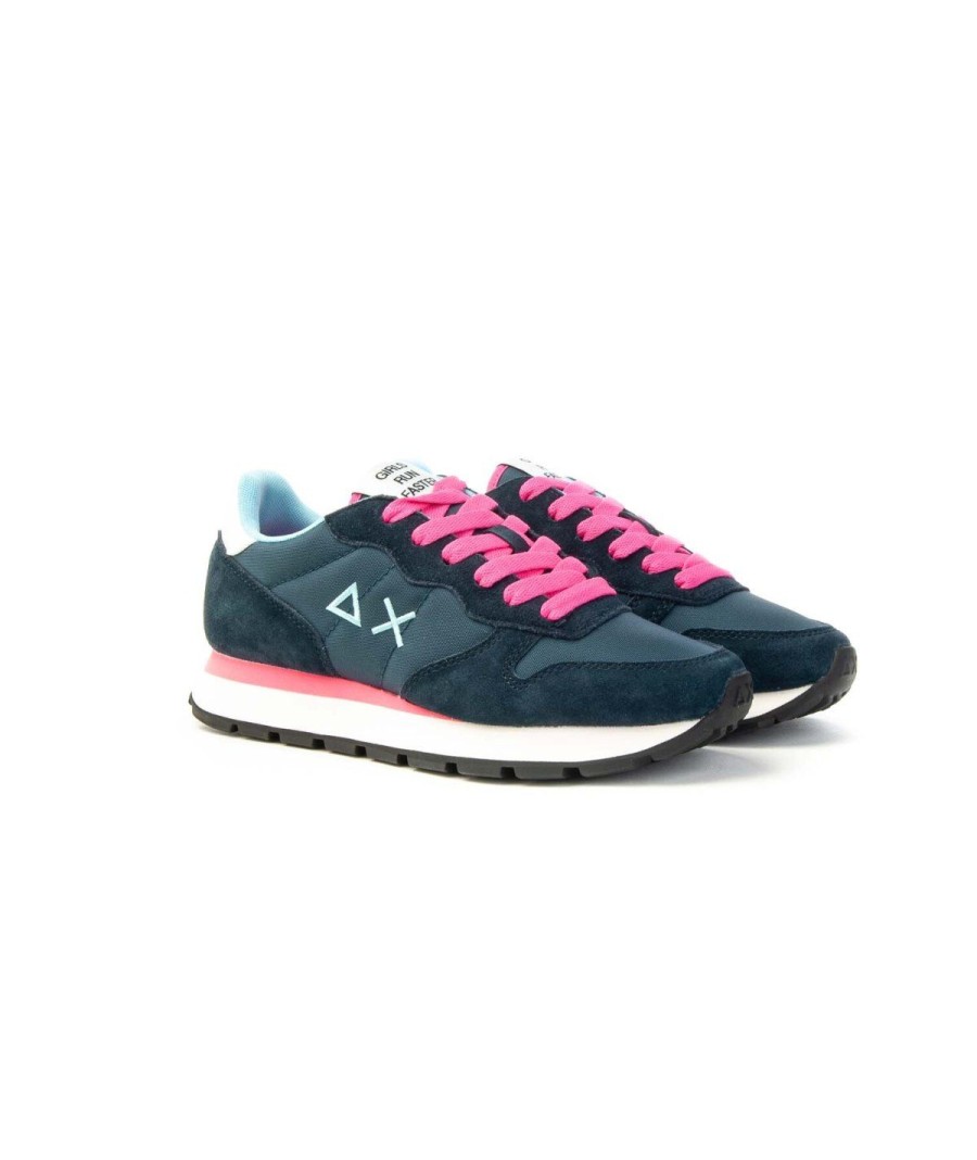 Donna SUN68 | Sun68 Z34201 Ally Solid Nylon Sneakers Donna Leone Shoes Frosinone Navy