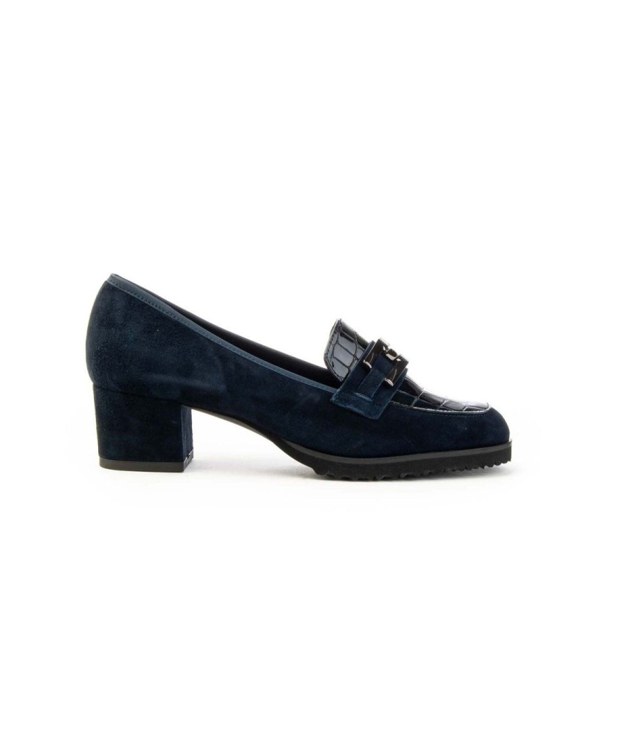 Donna CINZIA VALLE | Cinzia Valle 9754 Mocassino Accessorio Leone Shoes Frosinone Blu