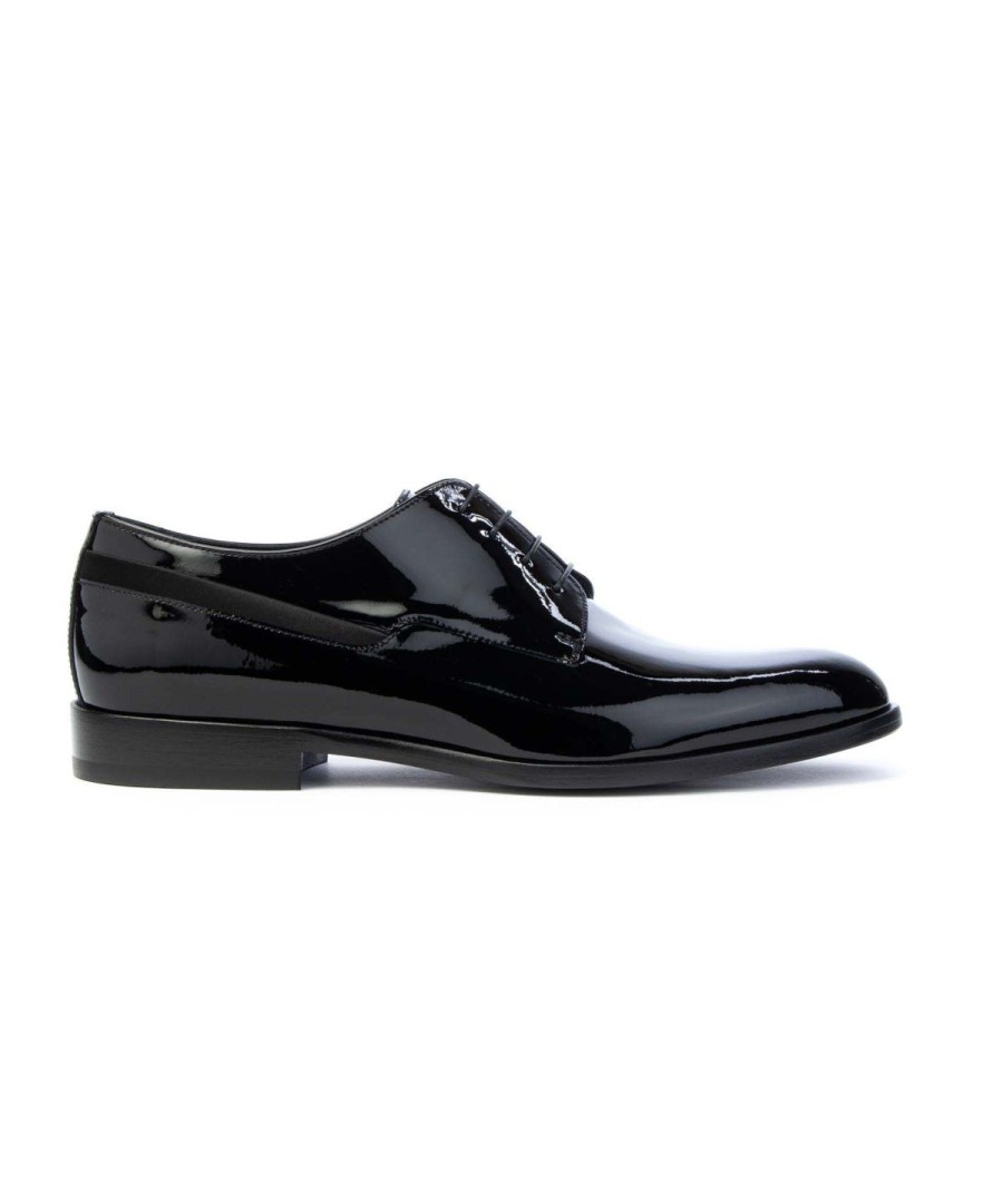 Uomo ROSSI | Rossi 217 Derby Lacci Vernice Leone Shoes Nero