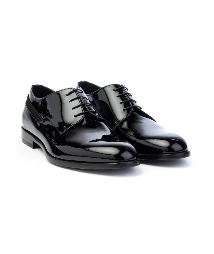 Uomo ROSSI | Rossi 217 Derby Lacci Vernice Leone Shoes Nero