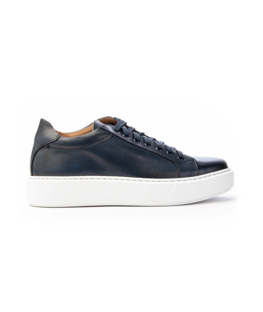 Uomo J.HOLL | J. Holl Isaia Sneaker Lacci Leone Shoes Made In Italy Blu