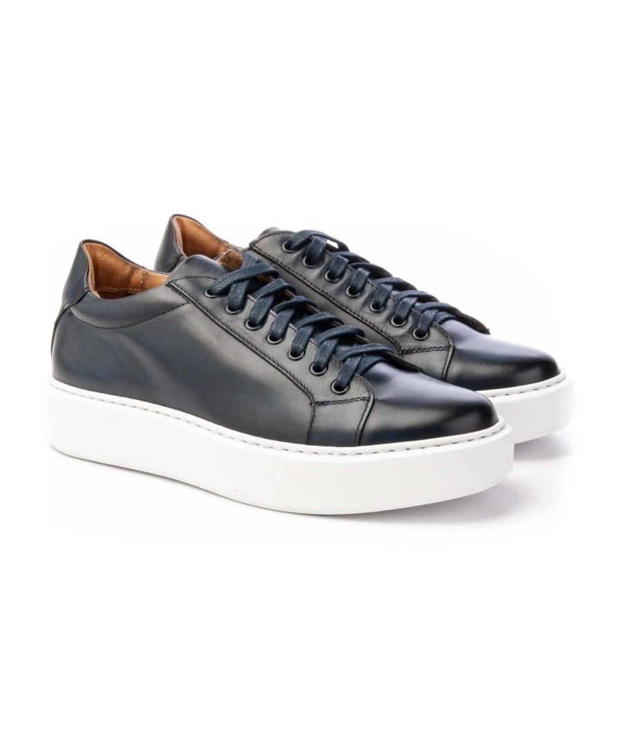 Uomo J.HOLL | J. Holl Isaia Sneaker Lacci Leone Shoes Made In Italy Blu