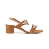 Donna EDDI CUOMO | Eddicuomo B16/379 Sandalo 2 Fasce Strass Tacco 50 Leone Shoes Cuoio