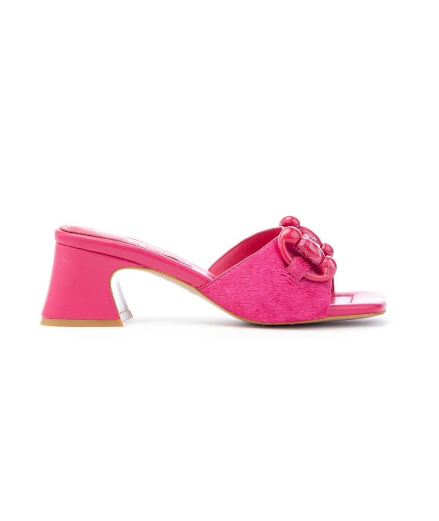 Donna JEANNOT | Jeannot 556 Ciabatta Cavallino Morsetto Tacco 50 Leone Shoes Fuxia