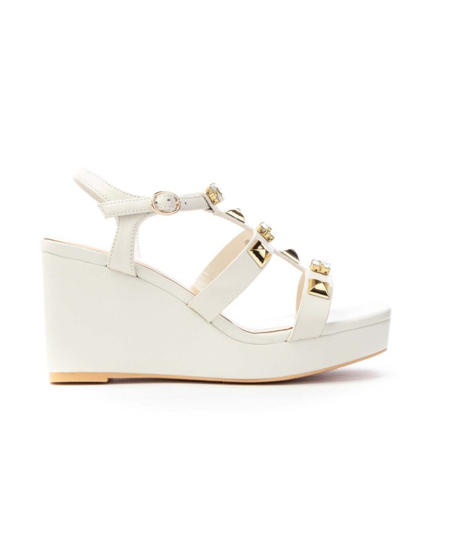 Donna APEPAZZA | Apepazza S2Luck01 Sandali Wedge Sandal Leone Shoes White