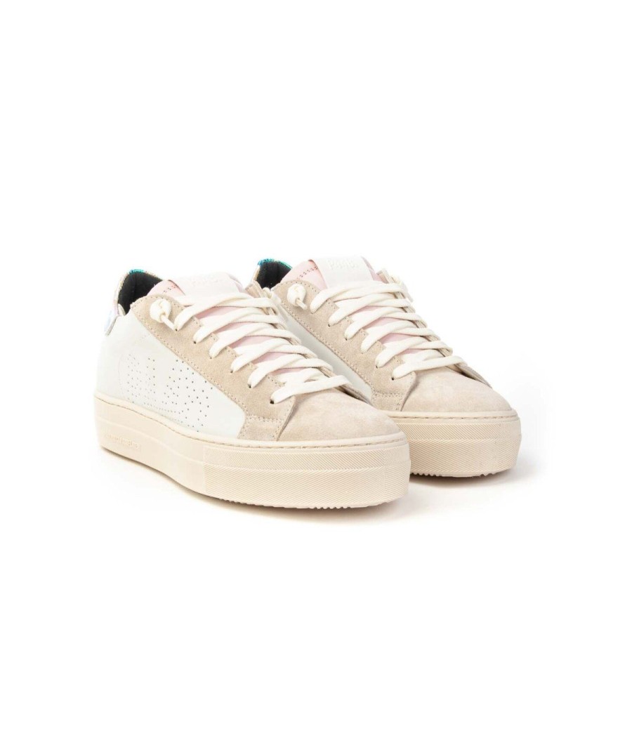 Donna P448 | P448 S23Thea-Wsneakers Lacci Woman Leone Shoes Frosinone White/Pink