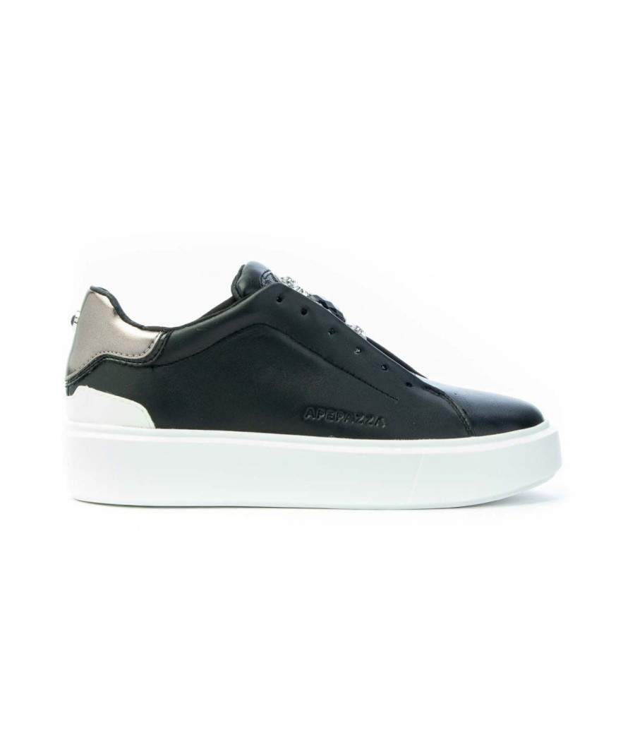 Donna APEPAZZA | Apepazza F1Pimp05 Inner Wedge Cupsole Parissneaker Leone Shoes Nero