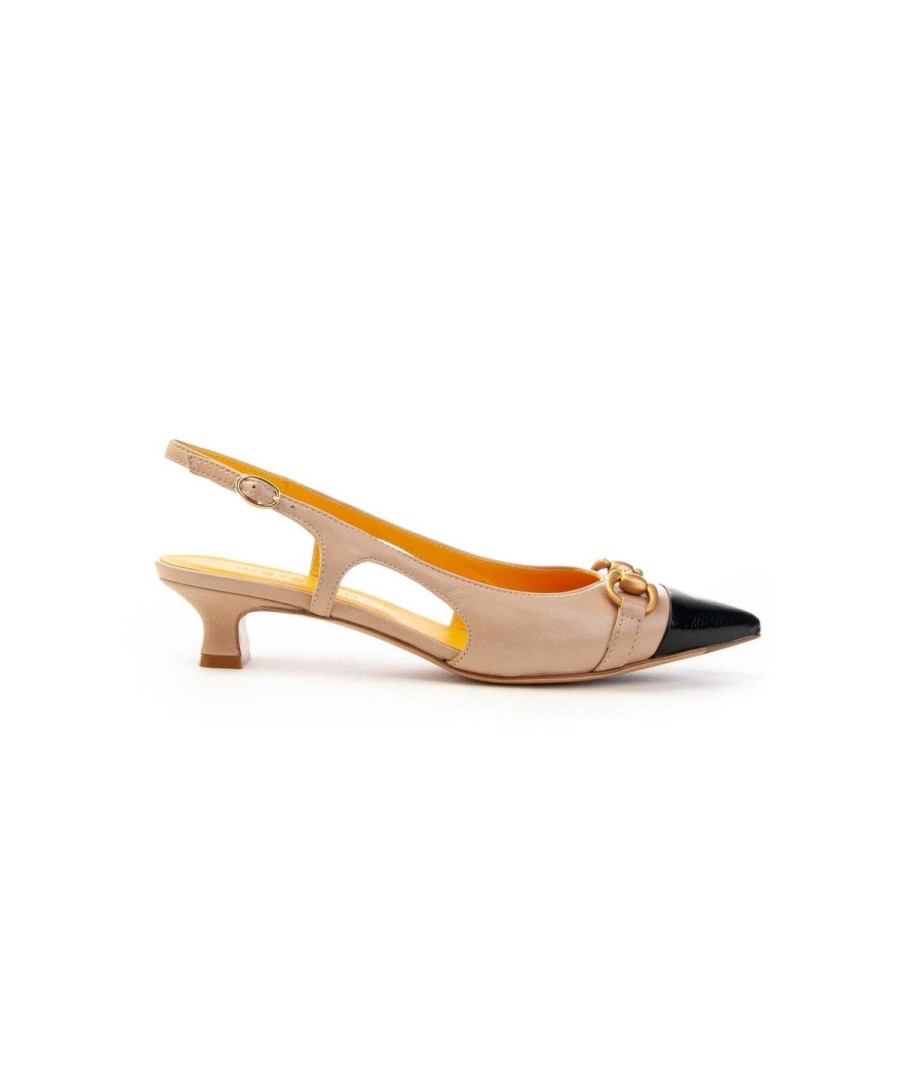 Donna MARA BINI | Mara Bini S151 Slingback Bicolore Nero/Cipria