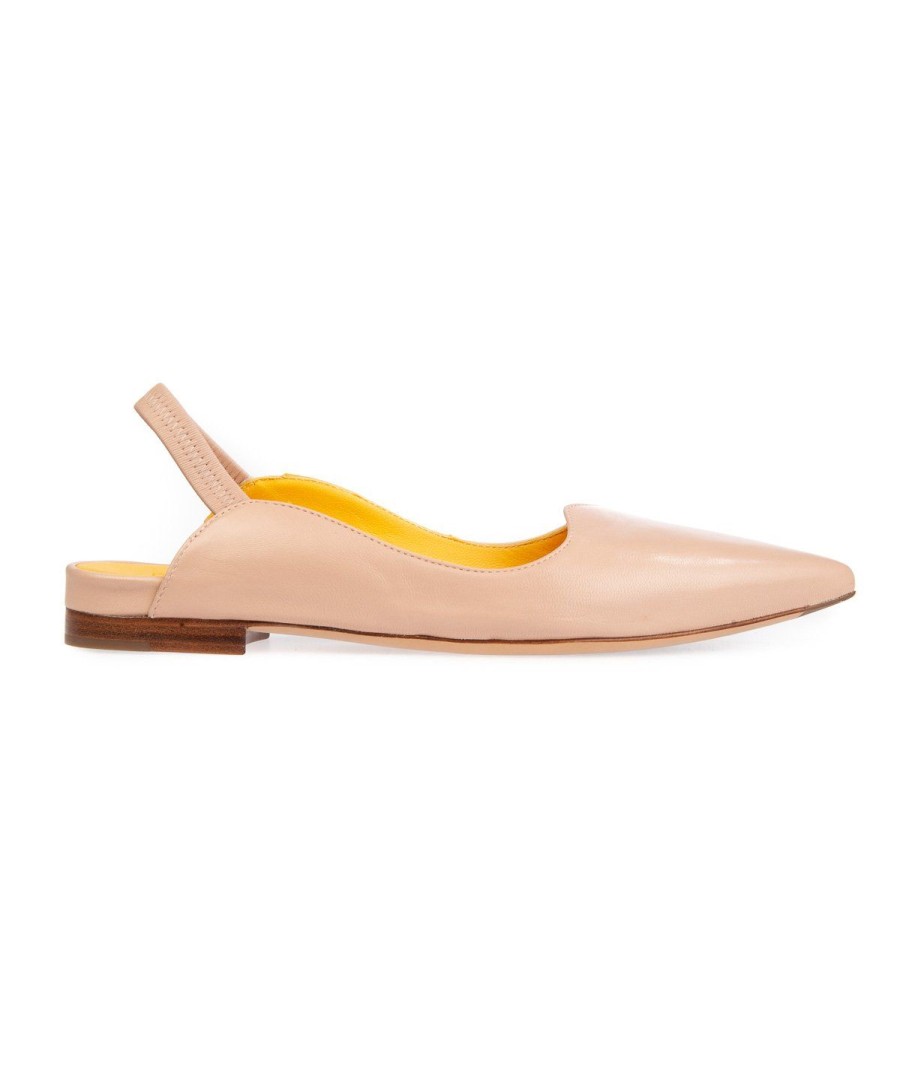 Donna MARA BINI | Mara Bini G705 Wave Slingback Nappa Leone Shoes Frosinone Cipria