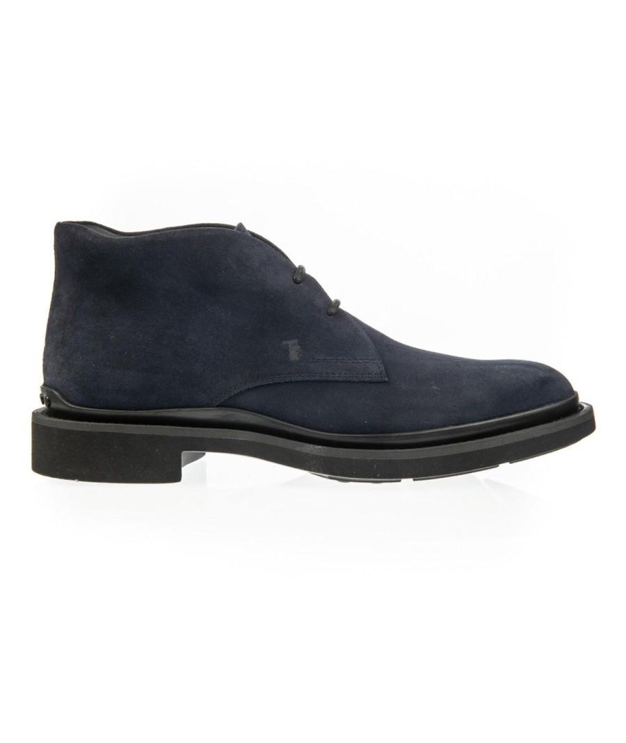 Uomo TOD'S | Tod`S Polacco Lacci Camoscio F.Do Gomma Blu