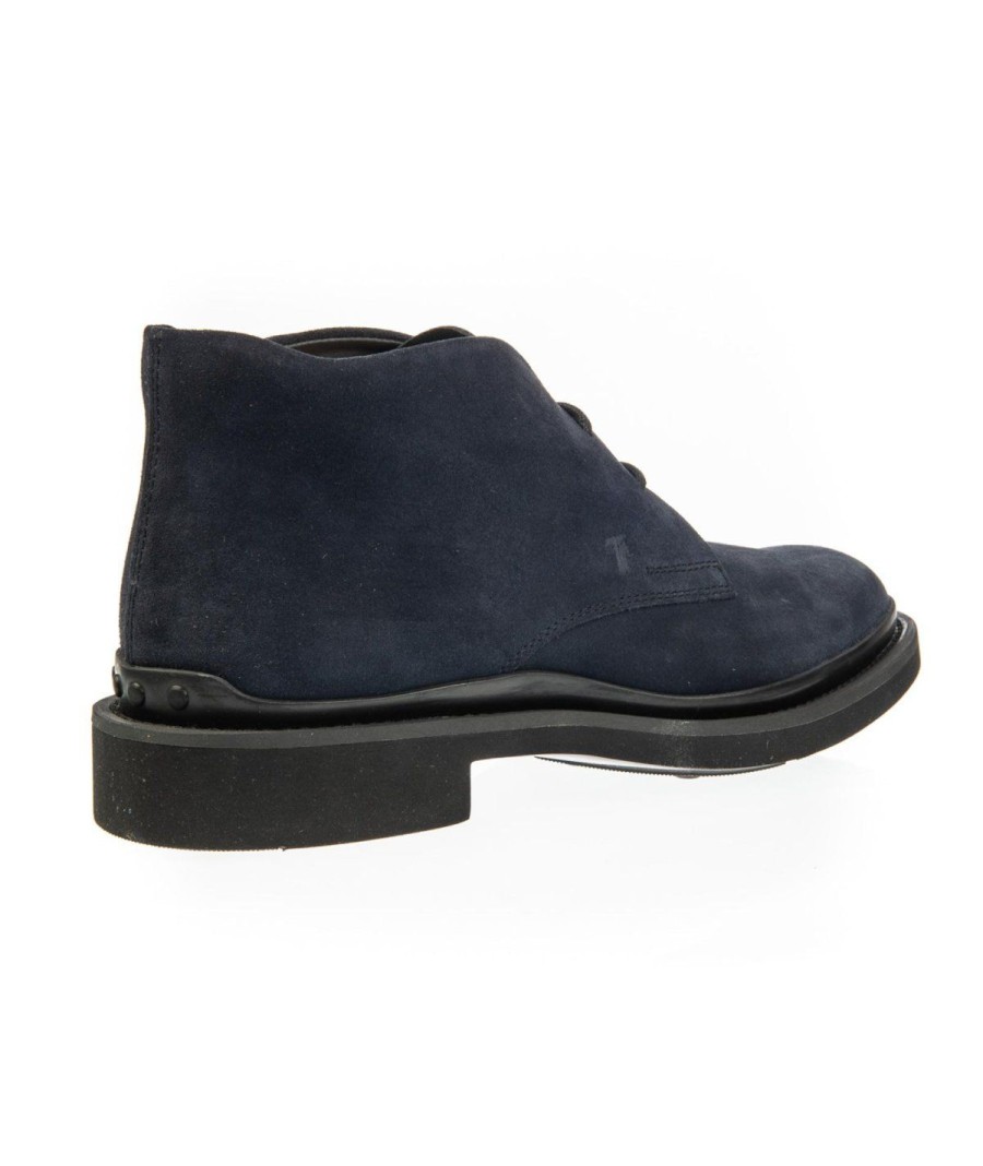 Uomo TOD'S | Tod`S Polacco Lacci Camoscio F.Do Gomma Blu