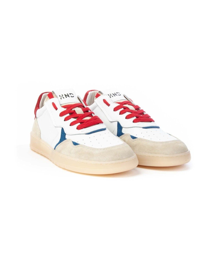 Uomo 100 | Hundred 100 M326-05 Sneakers Lacci Uomo Leone Shoes Bianco/Rosso