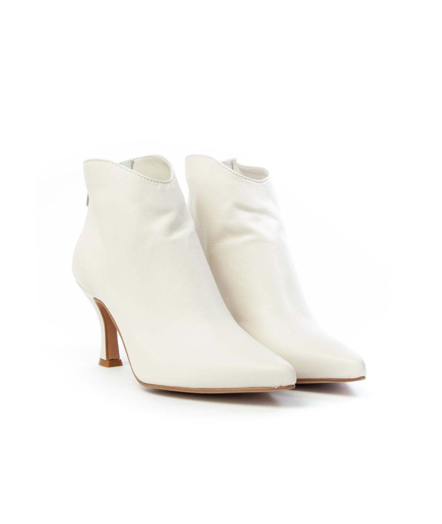 Donna BALIE | Balie 496 Tronchetto Zip Posteriore T 70 Leone Shoes Crema