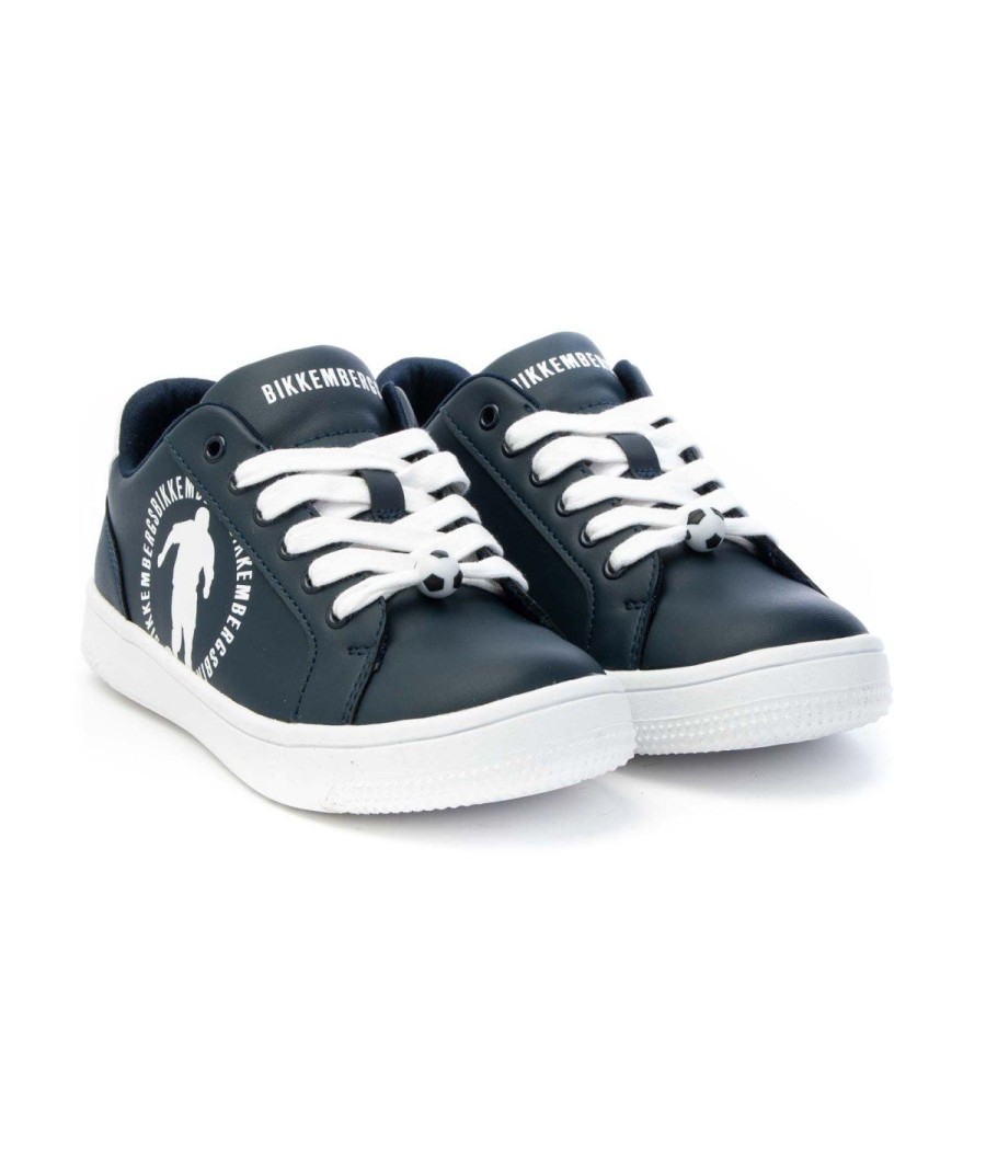 Junior BIKKEMBERGS | Bikkembergs K3B9-20856-1355X007 Sneakers Lacci Junior Leone Shoes Blu/Bianco