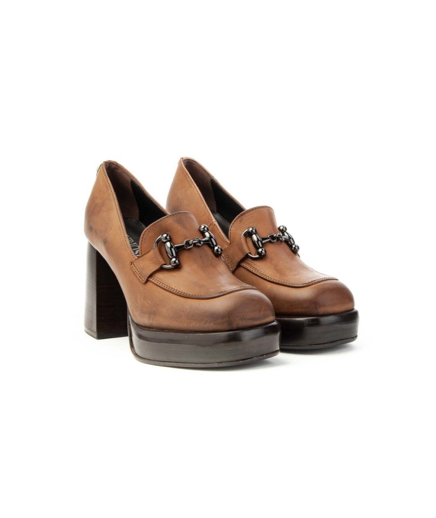 Donna CURIOSITE' | Curiosite` 2139 Mocassino Morsetto Con Plateau Donna Cuoio