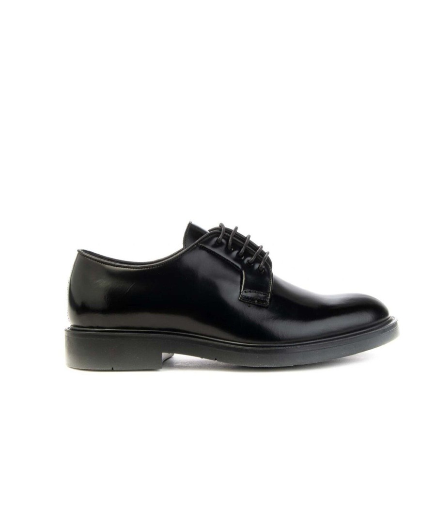 Uomo BRECOS | Brecos 11531 Derby Lacci Uomo Nero