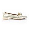 Donna BRUGLIA MILANO | Bruglia 8580 Mocassino Accessorio Catena Leone Shoes Platino