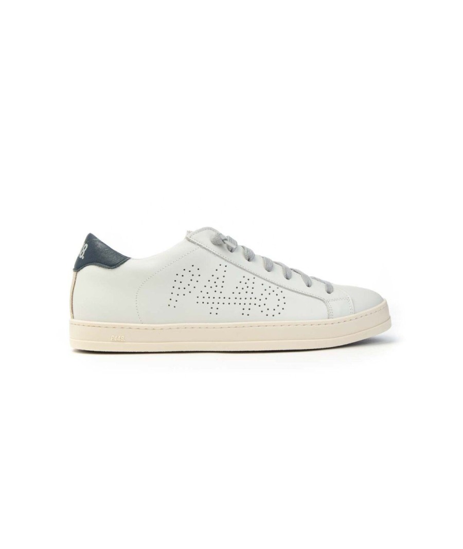 Uomo P448 | P448 F23John-M Sneakers Lacci Man Leone Shoes Frosinone White/Navy