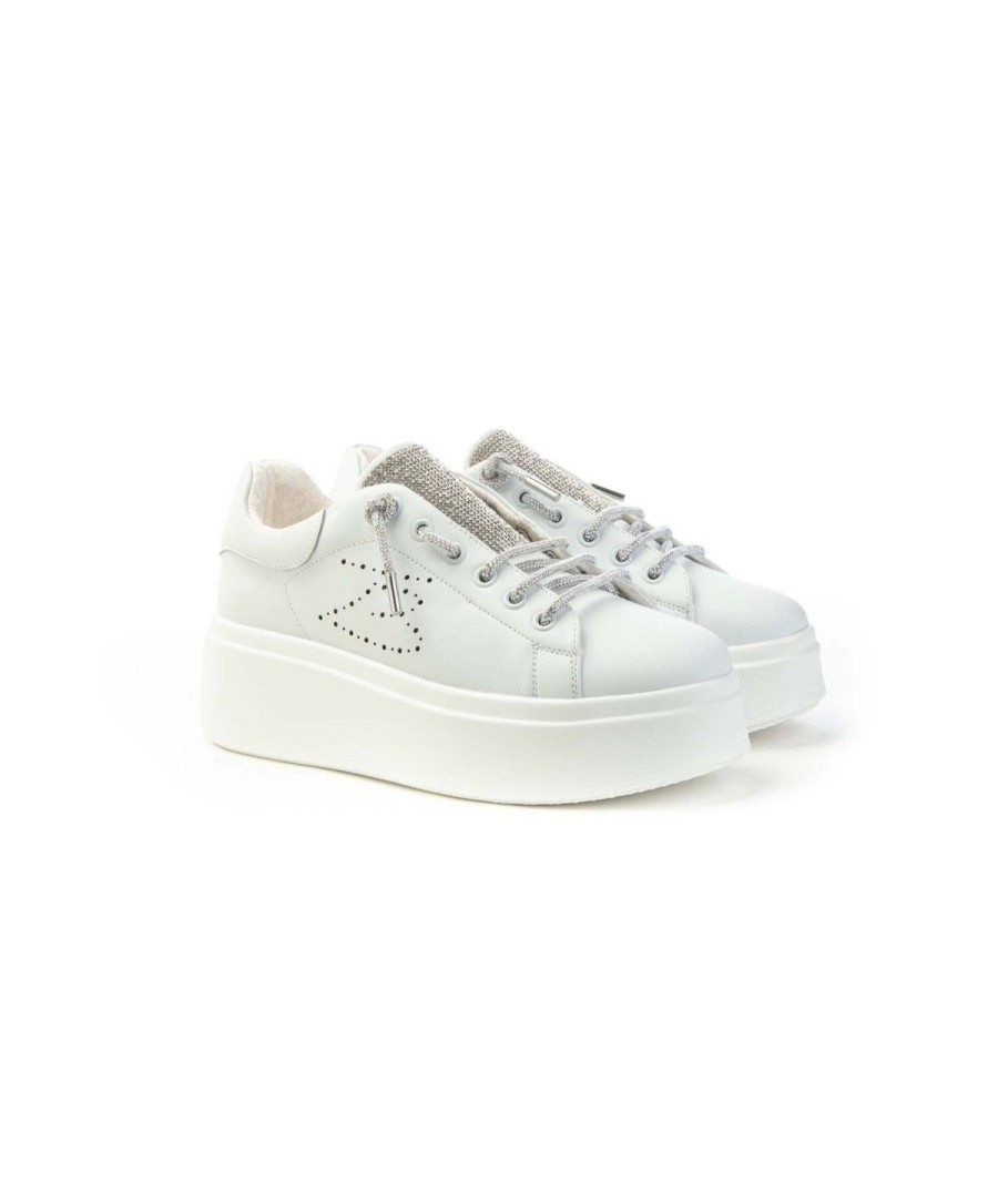 Donna TOSCA BLU STUDIO | Tosca Blu Ss2403S050 Sneaker Vanity Donna Leone Shoes Frosinone Bianco/Argento