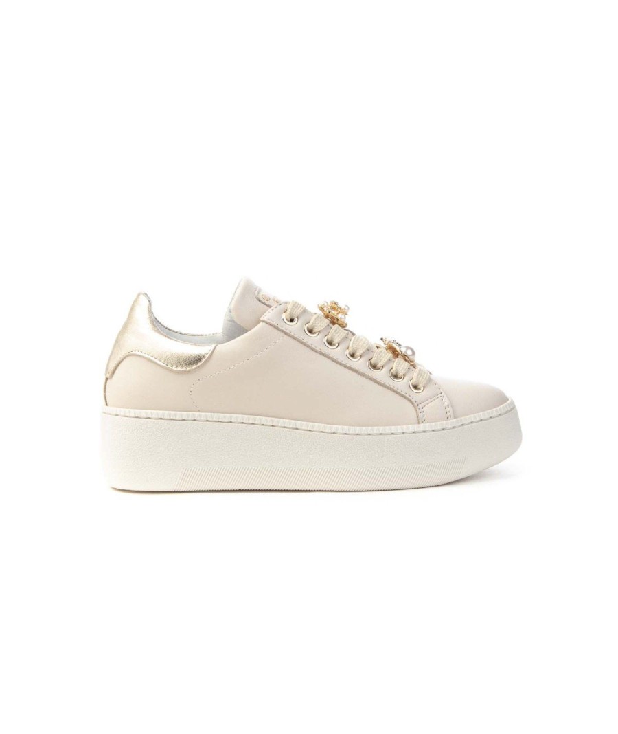 Donna MELINE | Meline Pf249 Acc Sneakers Donna Ape Donna Leone Shoes Frosinone Panna/Platino