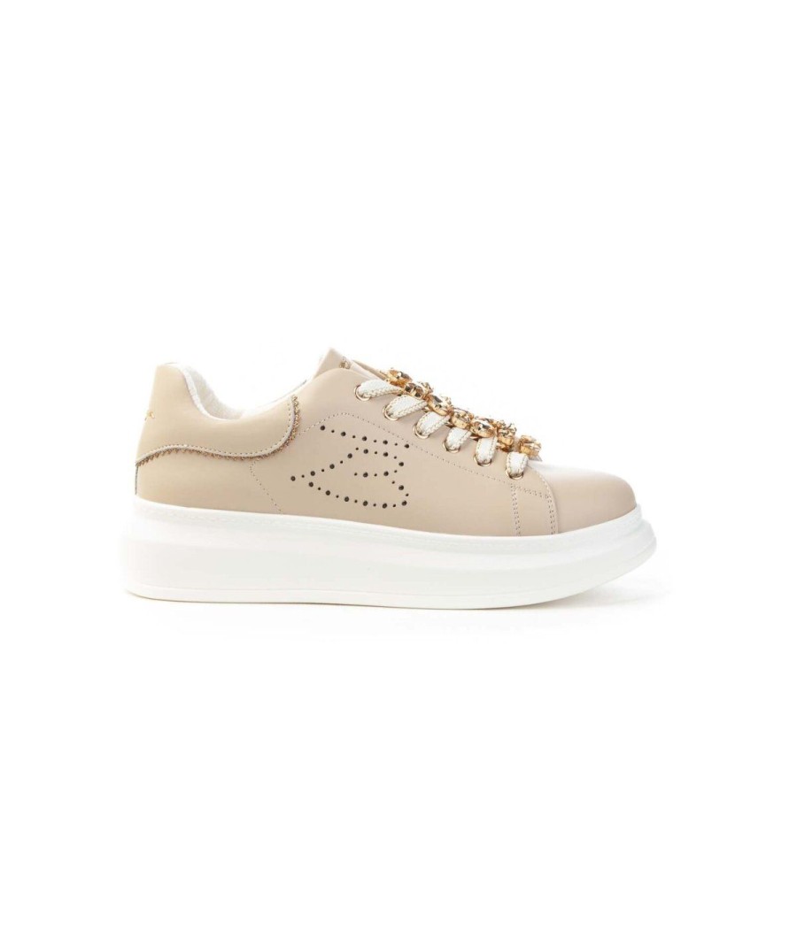 Donna TOSCA BLU STUDIO | Tosca Blu Ss2402S027 Sneaker Glamour Donna Leone Shoes Frosinone Beige