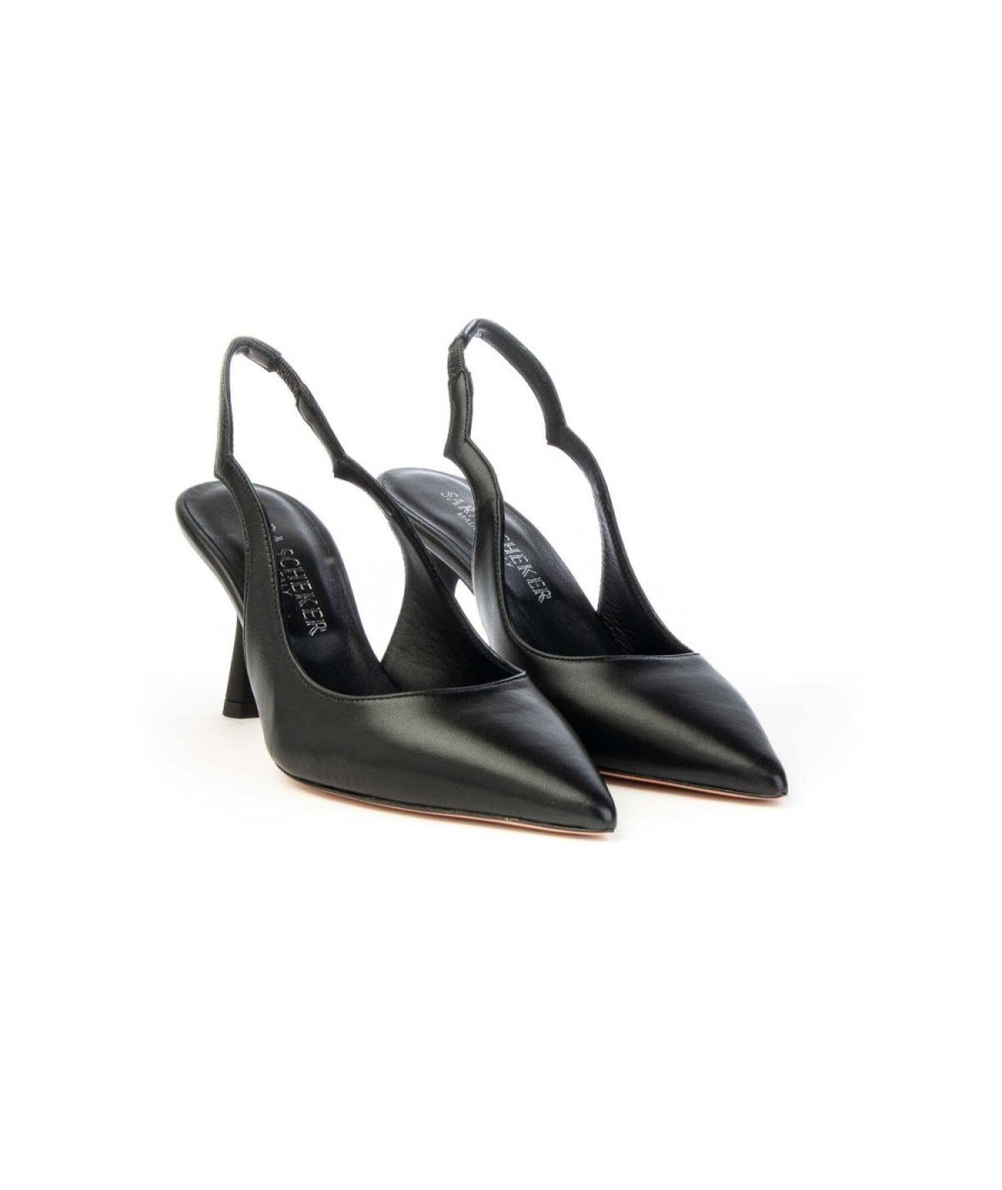 Donna SARA SCHEKER | Sara Scheker Slingback 454Nappa Donna Leone Shoes Frosinone Nero