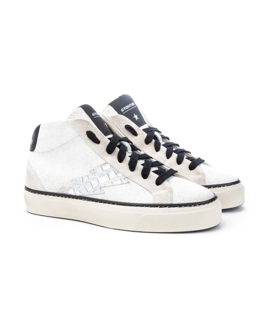 Donna STOKTON | Stokton Bolt-D York Sneaker Polacco Leone Shoes Frosinone Bianco/Argento