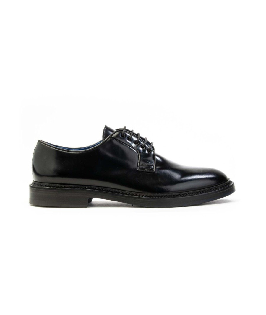 Uomo BRECOS | Brecos 8203 Derby Lacci Uomo Nero