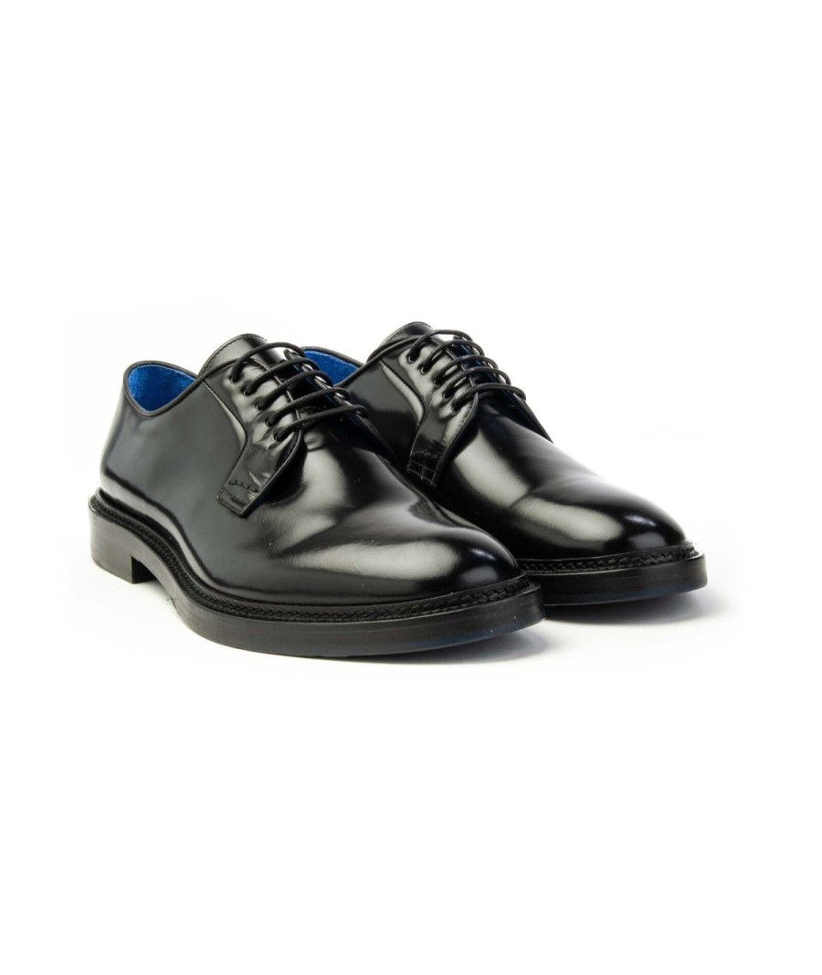 Uomo BRECOS | Brecos 8203 Derby Lacci Uomo Nero