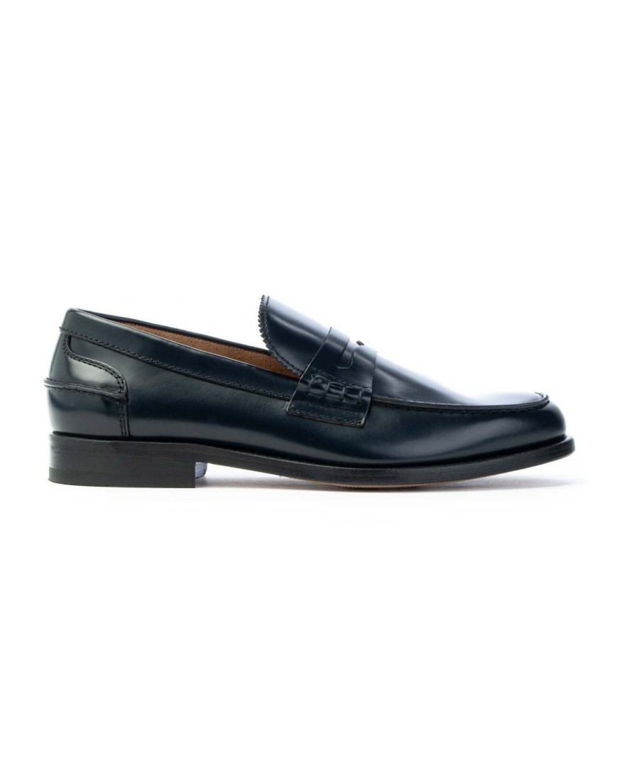 Uomo ROSSI | Rossi 262 Mocassino College Vitello Spazzolato Leone Shoes Blu