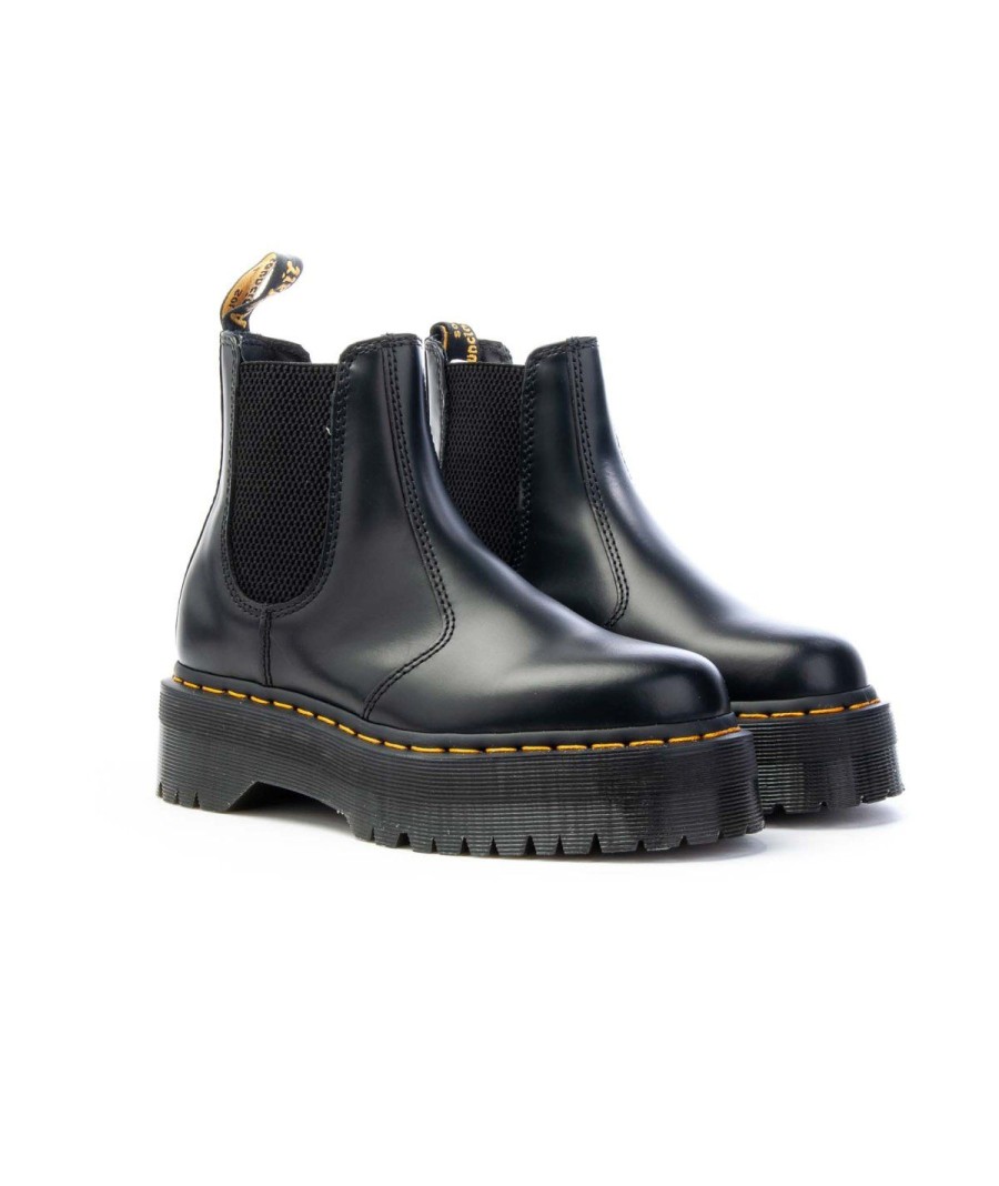 Unisex DR MARTENS | Dr Martens Chelsa Boot Quad Dms2976 Leone Shoes Black