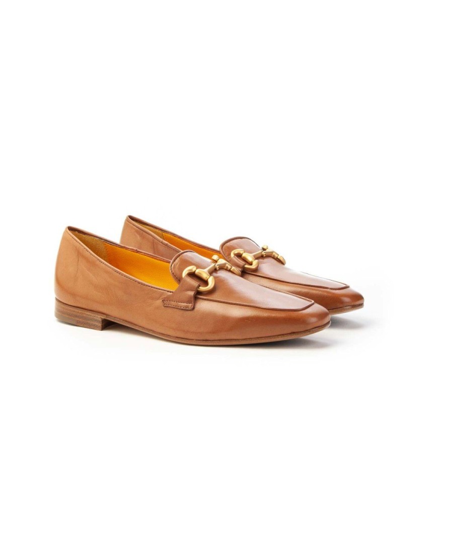 Donna MARA BINI | Mara Bini S240645 Mocassino Morsetto In Nappa Leone Shoes Frosinone Caramel