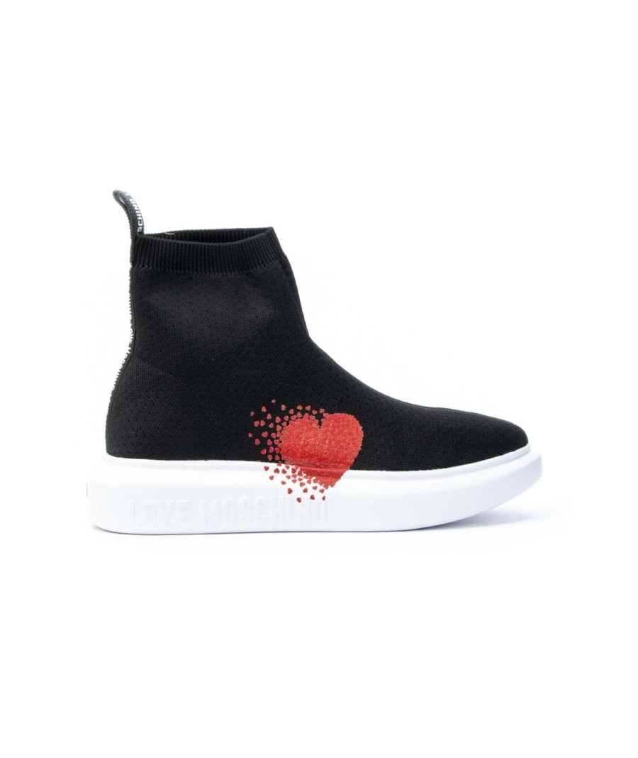 Donna LOVE MOSCHINO | Love Moschino Ja15134G1E Sneaker Calzino Leone Shoes Nero