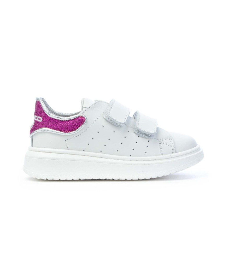 Junior BALDUCCI | Balducci Sta1182 Sneakers 2 Strappi Leone Shoes Bianco/Fuxia