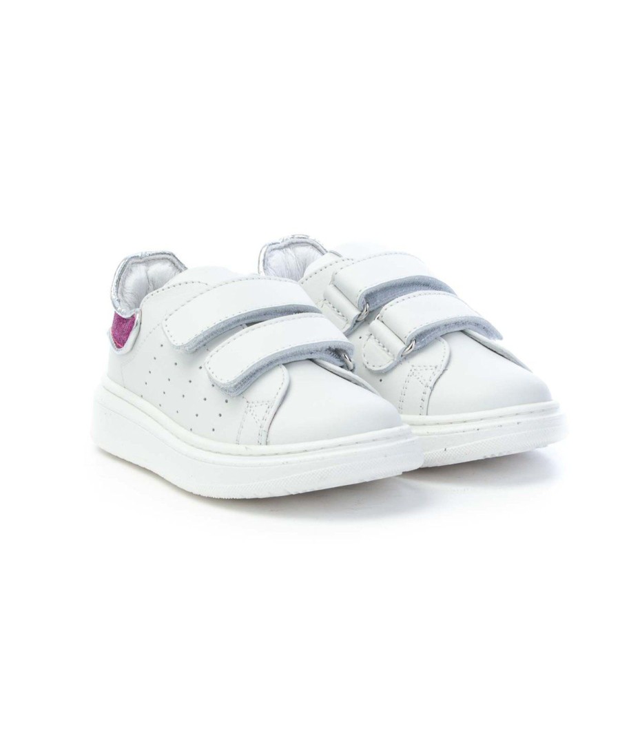 Junior BALDUCCI | Balducci Sta1182 Sneakers 2 Strappi Leone Shoes Bianco/Fuxia