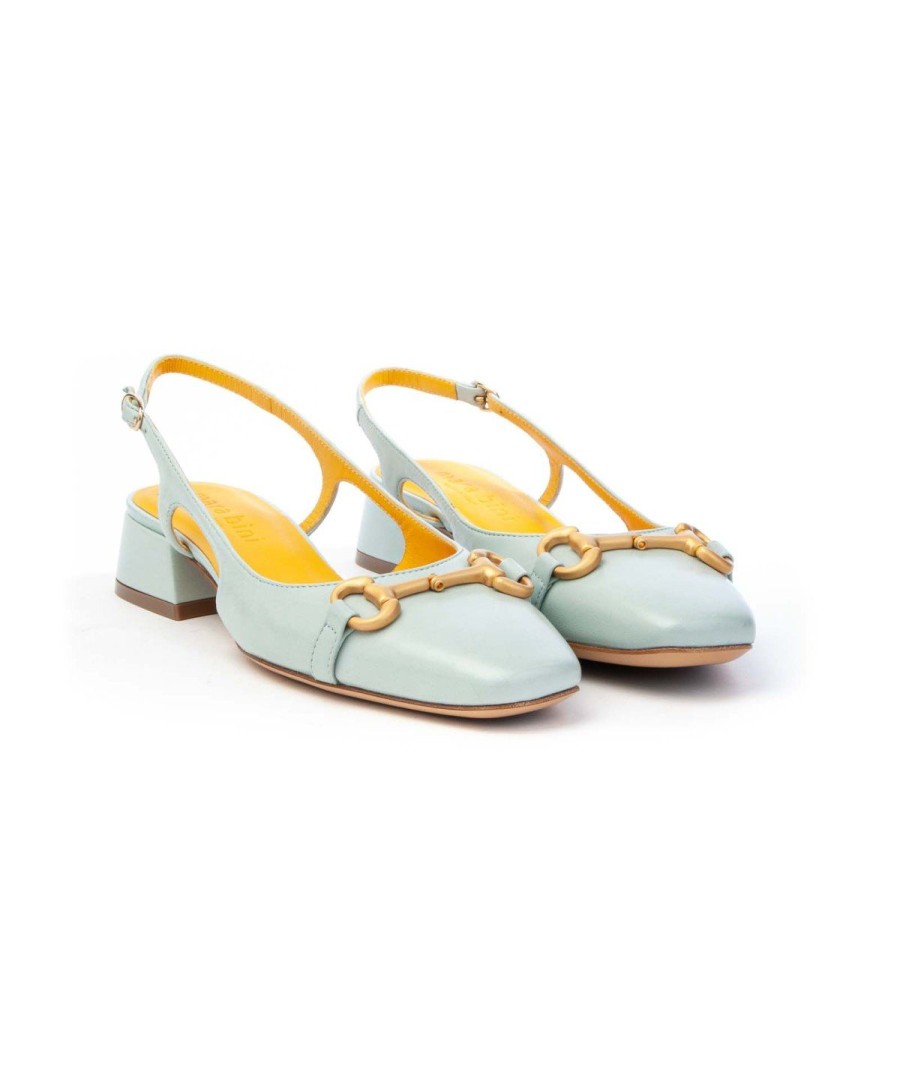 Donna MARA BINI | Mara Bini Q196Slingback Morsetto Tacco 30 Leone Shoes Cielo