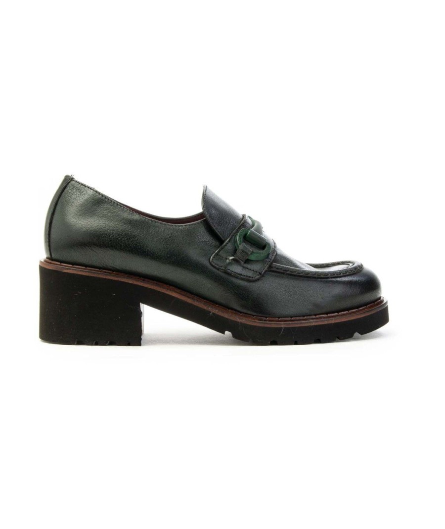 Donna CALPIERRE | Calpierre D497 Mocassino Tacco 50 Leone Shoes Made In Italy Bosco