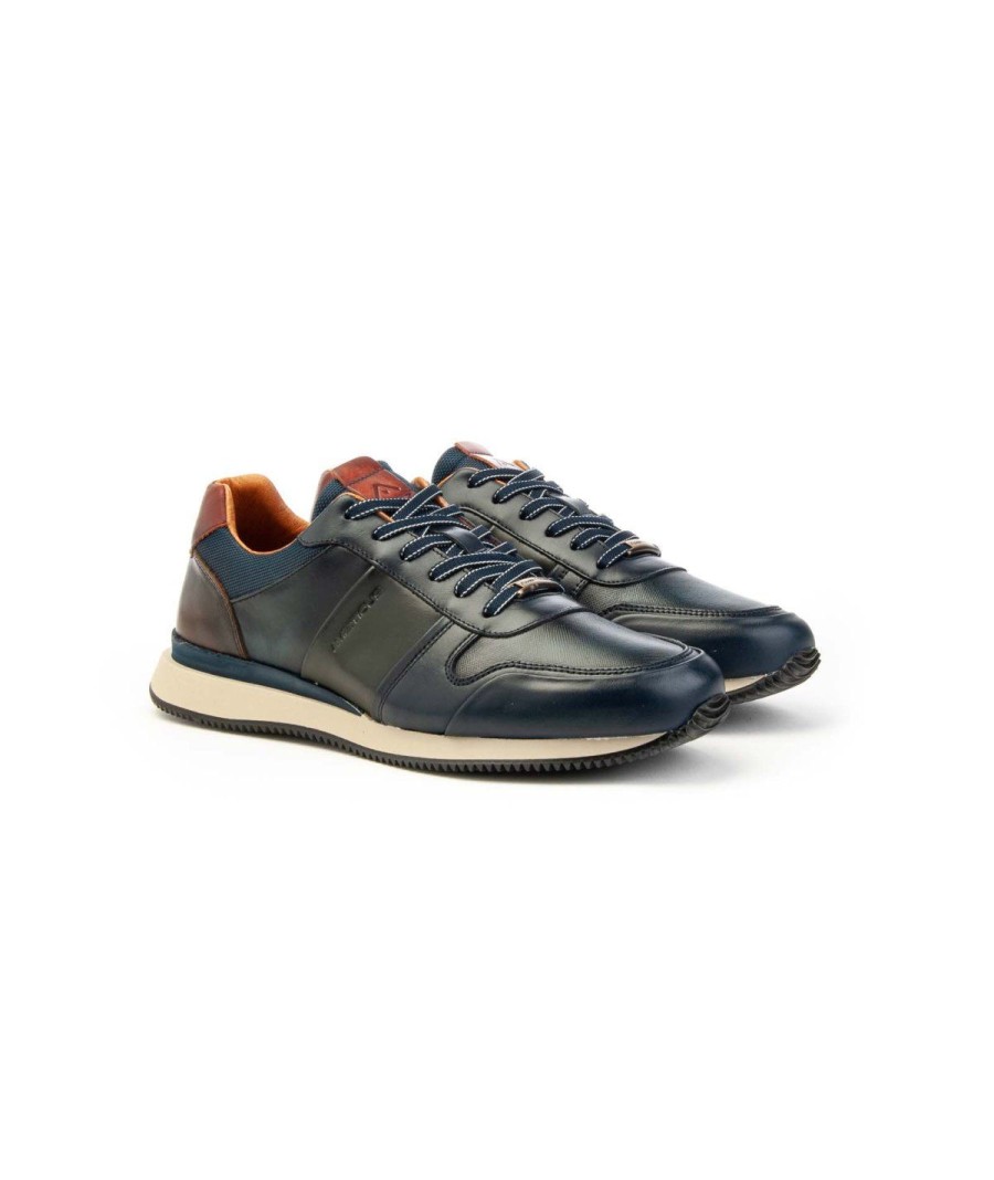 Uomo AMBITIOUS | Ambitious 12955A Sneakers Magma Lacci Uomo Leone Shoes Frosinone Navy