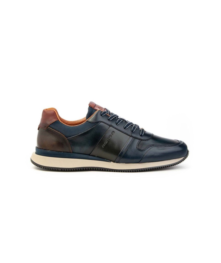 Uomo AMBITIOUS | Ambitious 12955A Sneakers Magma Lacci Uomo Leone Shoes Frosinone Navy