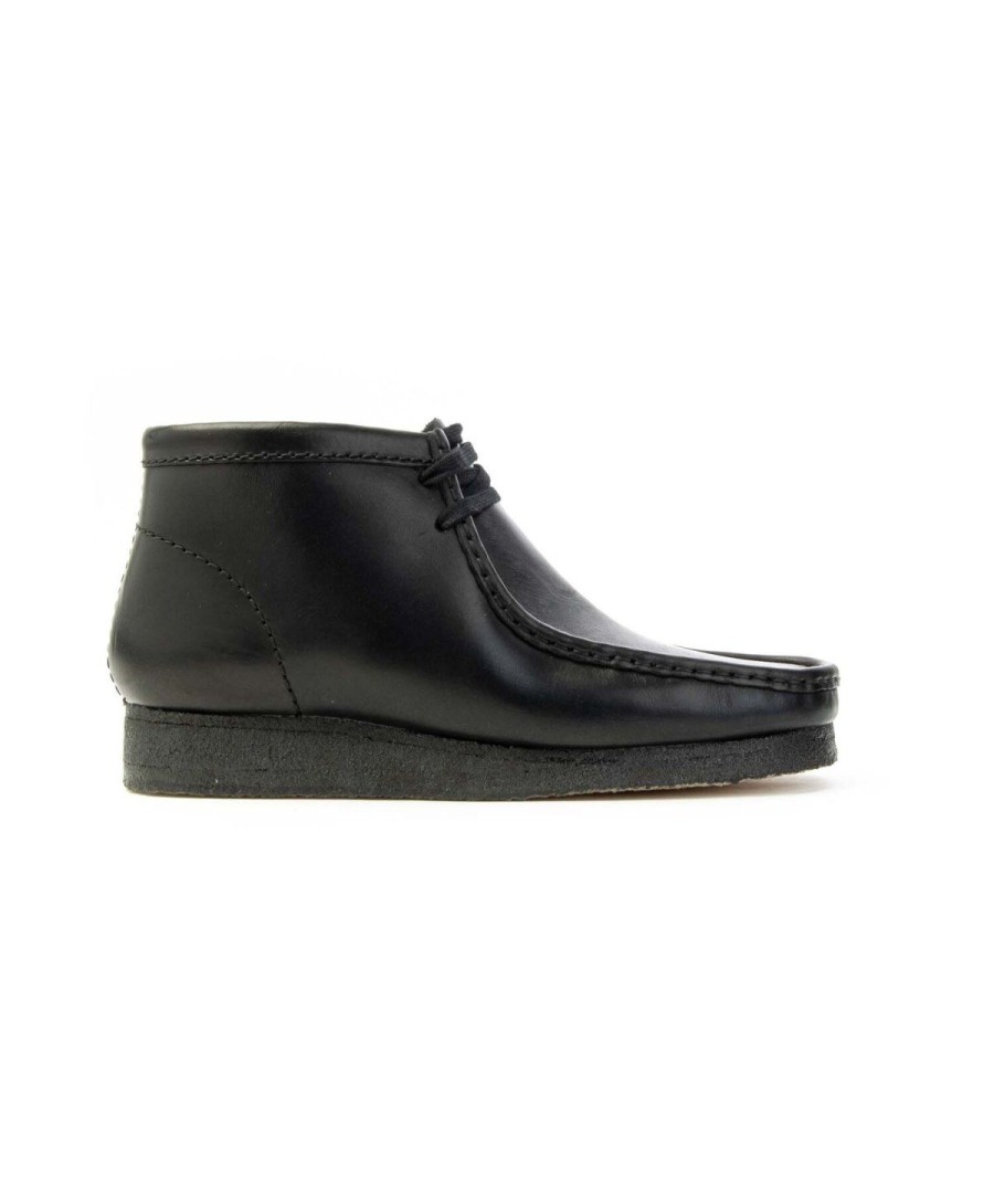 Uomo CLARKS | Clarks 155512 Wallabee Boot Polacco Lacci Uomo Black