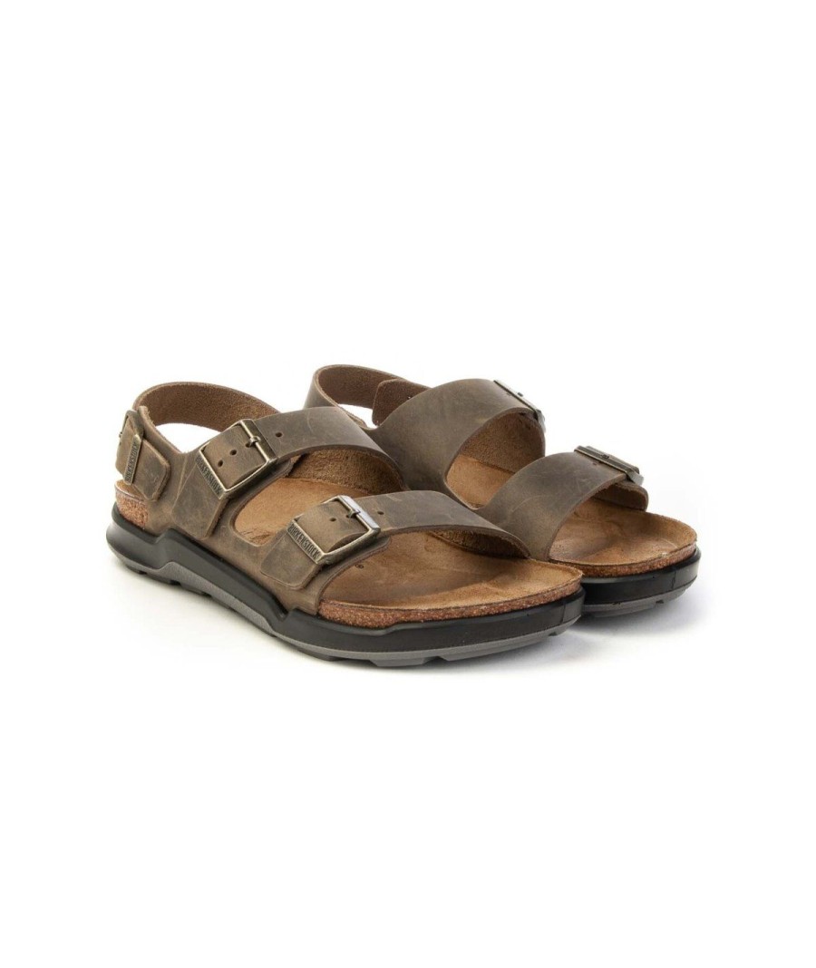 Uomo BIRKENSTOCK | Birkenstock Milano 1018427 Adventuresandali Leone Shoes Frosinone Kaki