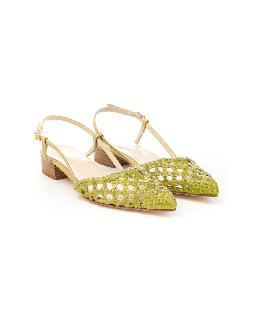 Donna KESS | Kess 21548 Slingback Intreccioleone Shoes Frosinone Lime