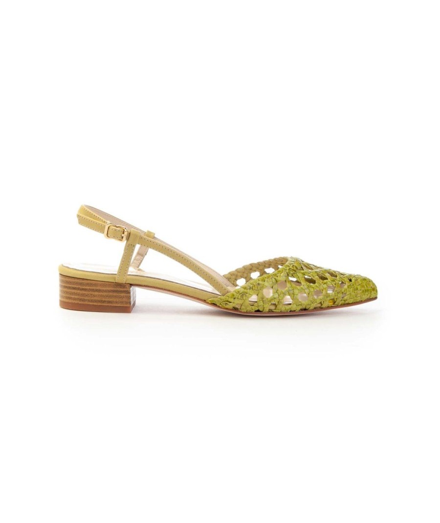 Donna KESS | Kess 21548 Slingback Intreccioleone Shoes Frosinone Lime