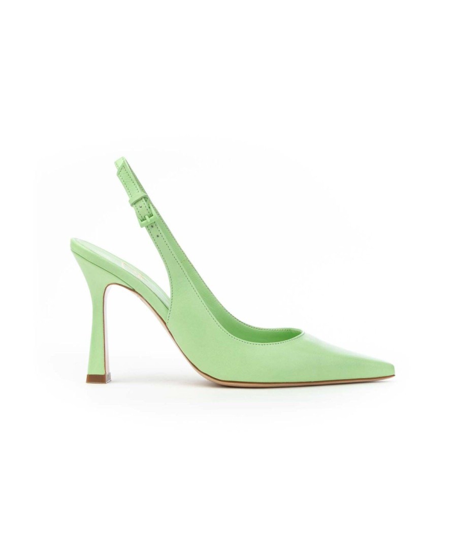 Donna ROBERTO FESTA | Roberto Farah Festa Slingback Tacco 90 Leone Shoes Menta