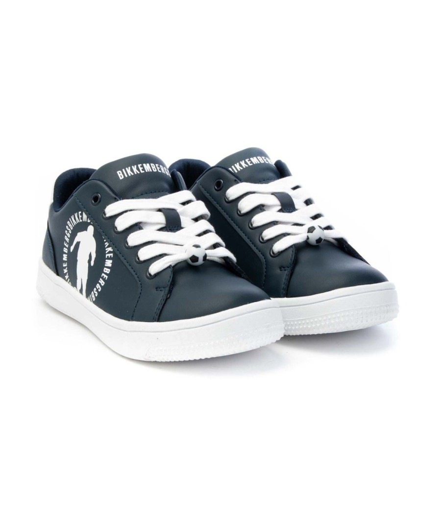 Junior BIKKEMBERGS | Bikkembergs K3B9-20856-1355X007 Sneakers Lacci Junior Leone Shoes Blu/Bianco