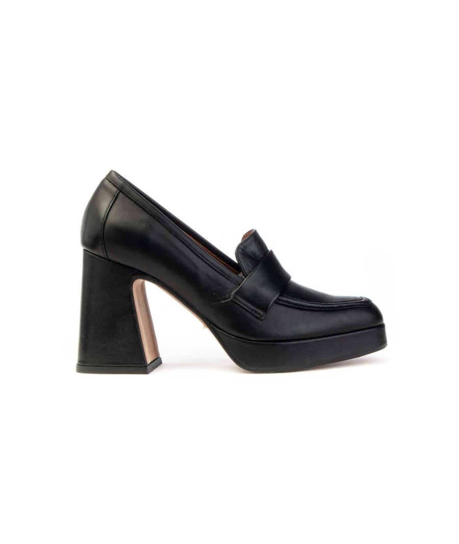 Donna ANGEL ALARCON | Angel Alarcon 23567-566A Mocassino Pinay Donna Leone Shoes Frosinone Nero