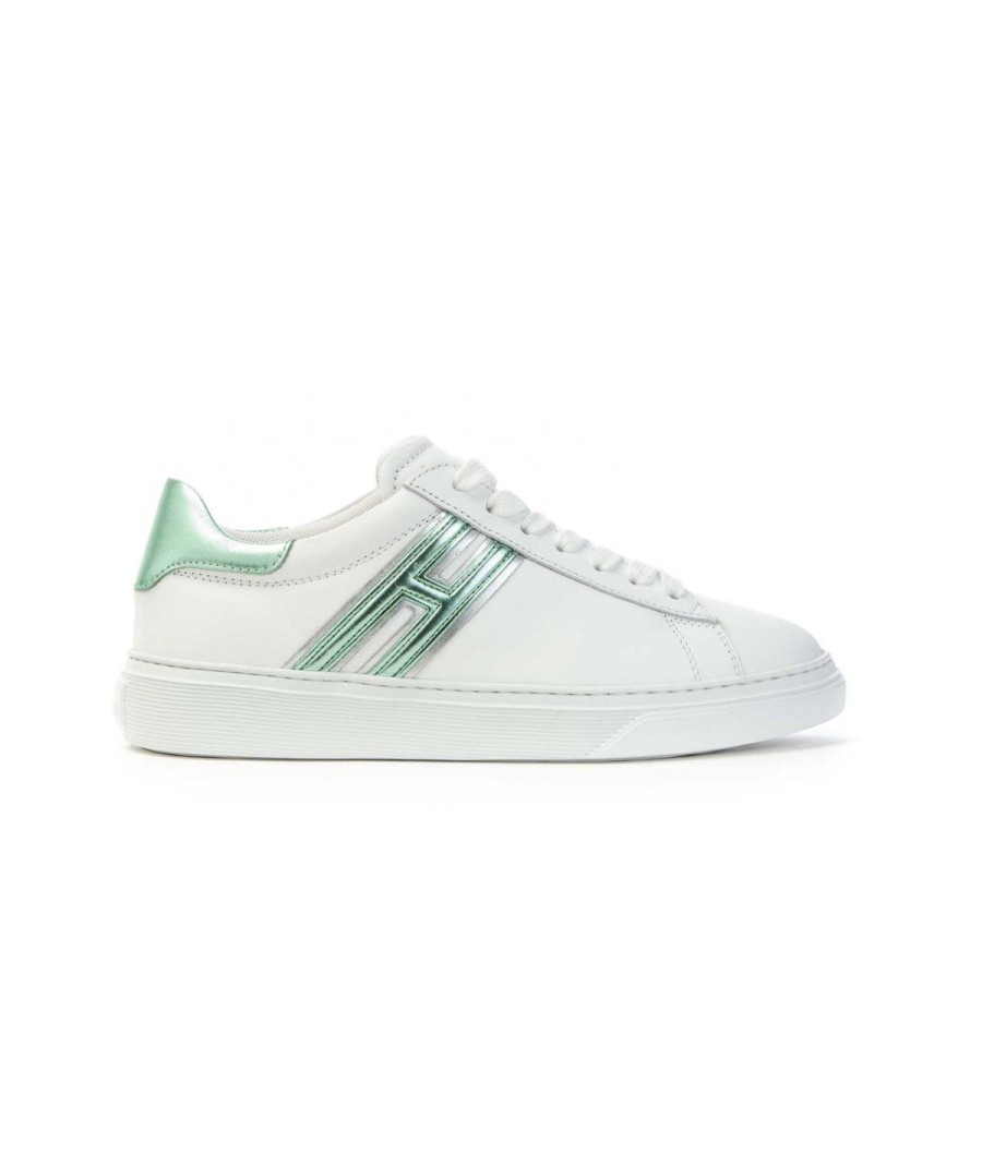 Donna HOGAN | Hogan Scarpe Sneakers Donna H365 Verde Bianco Leone Shoes Frosinone Verde/Bianco